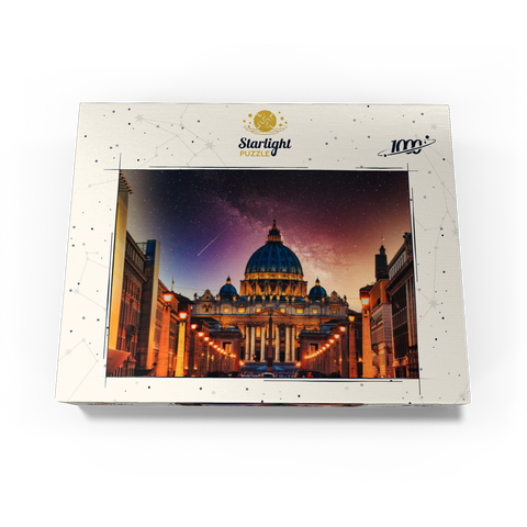 Vatican City. Illuminated St. Peter's Basilica in Vatican City by Night 1000 Jigsaw Puzzle box view1