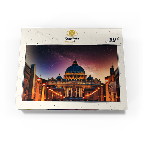 Vatican City. Illuminated St. Peters Basilica in Vatican City by Night 100 Jigsaw Puzzle box view1