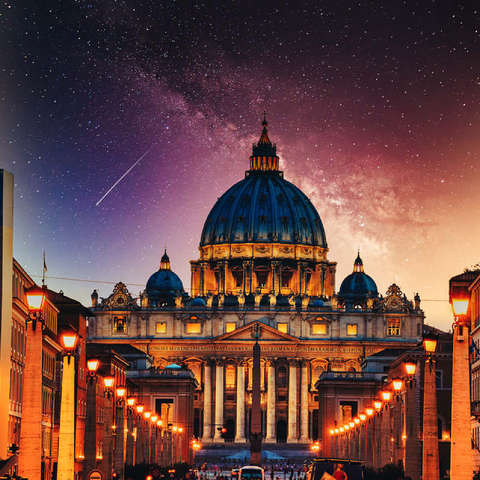Vatican City. Illuminated St. Peters Basilica in Vatican City by Night 100 Jigsaw Puzzle 3D Modell
