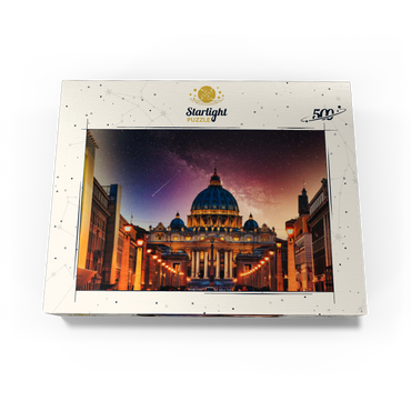 Vatican City. Illuminated St. Peters Basilica in Vatican City by Night 500 Jigsaw Puzzle box view1