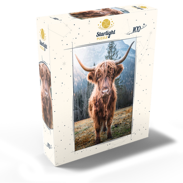 Highland cattle in the Italian Dolomites 100 Jigsaw Puzzle box view1