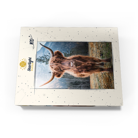 Highland cattle in the Italian Dolomites 100 Jigsaw Puzzle box view1
