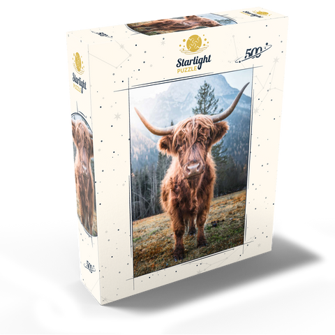 Highland cattle in the Italian Dolomites 500 Jigsaw Puzzle box view1