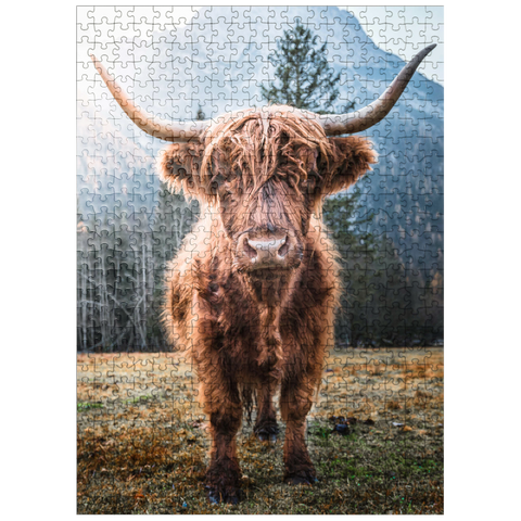 puzzleplate Highland cattle in the Italian Dolomites 500 Jigsaw Puzzle