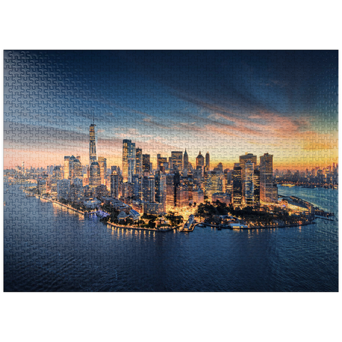 puzzleplate New York City panoramic skyline at sunrise. 1000 Jigsaw Puzzle
