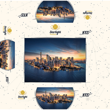 New York City panoramic skyline at sunrise. 1000 Jigsaw Puzzle box 3D Modell