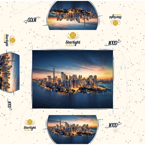 New York City panoramic skyline at sunrise. 1000 Jigsaw Puzzle box 3D Modell
