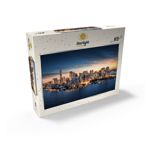 New York City panoramic skyline at sunrise. 100 Jigsaw Puzzle box view1