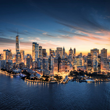 New York City panoramic skyline at sunrise. 100 Jigsaw Puzzle 3D Modell