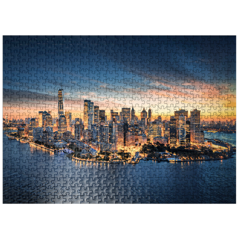 puzzleplate New York City panoramic skyline at sunrise. 500 Jigsaw Puzzle