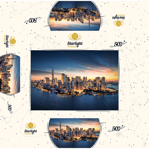 New York City panoramic skyline at sunrise. 500 Jigsaw Puzzle box 3D Modell