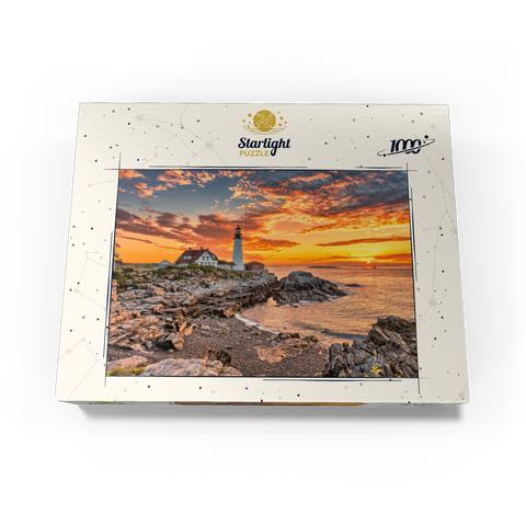 Portland Lighthouse at Sunrise in New England, Maine, USA 1000 Jigsaw Puzzle box view1