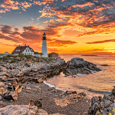 Portland Lighthouse at Sunrise in New England, Maine, USA 1000 Jigsaw Puzzle 3D Modell