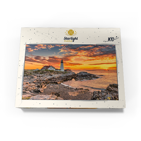 Portland Lighthouse at Sunrise in New England Maine USA 100 Jigsaw Puzzle box view1