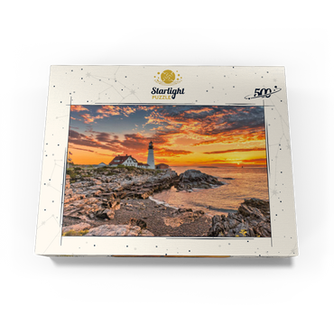 Portland Lighthouse at Sunrise in New England Maine USA 500 Jigsaw Puzzle box view1