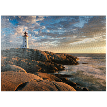 puzzleplate Sunset at Peggys Cove Lighthouse, Nova Scotia, Canada 1000 Jigsaw Puzzle