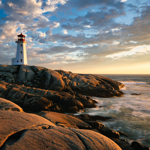 Sunset at Peggys Cove Lighthouse, Nova Scotia, Canada 1000 Jigsaw Puzzle 3D Modell