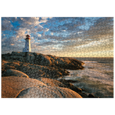 puzzleplate Sunset at Peggys Cove Lighthouse Nova Scotia Canada 500 Jigsaw Puzzle