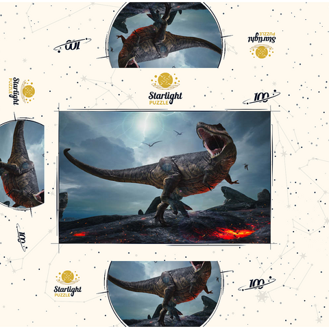 Tyrannosaurus Rex in a harsh prehistoric world 100 Jigsaw Puzzle box 3D Modell