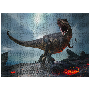 puzzleplate Tyrannosaurus Rex in a harsh prehistoric world 500 Jigsaw Puzzle