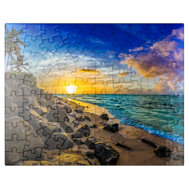 puzzleplate Beautiful Hawaiian sunset on the north coast of Oahu 100 Jigsaw Puzzle