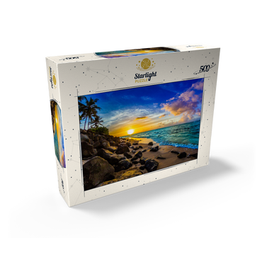 Beautiful Hawaiian sunset on the north coast of Oahu 500 Jigsaw Puzzle box view1