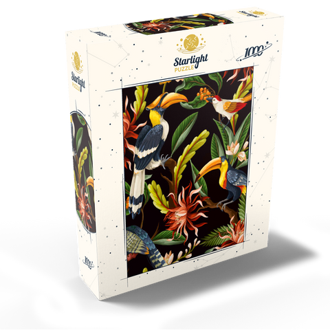 Birds with tropical leaves and flowers 1000 Jigsaw Puzzle box view1