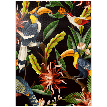 puzzleplate Birds with tropical leaves and flowers 1000 Jigsaw Puzzle