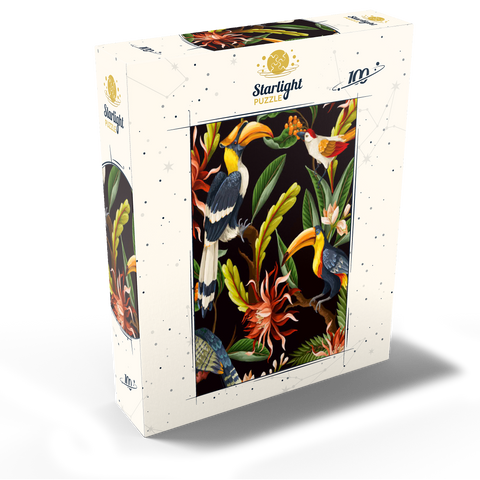 Birds with tropical leaves and flowers 100 Jigsaw Puzzle box view1