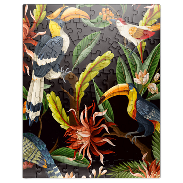 puzzleplate Birds with tropical leaves and flowers 100 Jigsaw Puzzle