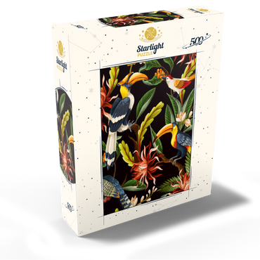 Birds with tropical leaves and flowers 500 Jigsaw Puzzle box view1