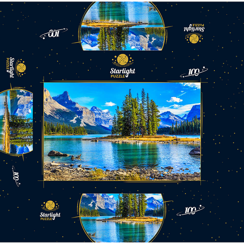 Spirit Island in Maligne Lake - Jasper National Park Canada 100 Jigsaw Puzzle box 3D Modell