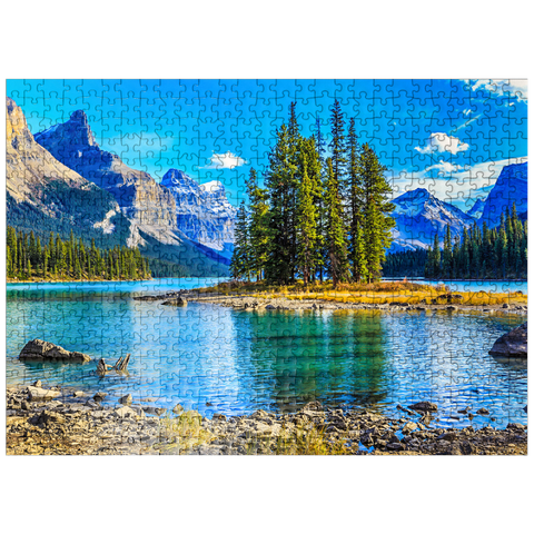puzzleplate Spirit Island in Maligne Lake - Jasper National Park Canada 500 Jigsaw Puzzle