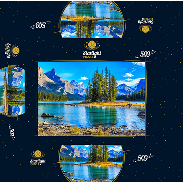 Spirit Island in Maligne Lake - Jasper National Park Canada 500 Jigsaw Puzzle box 3D Modell