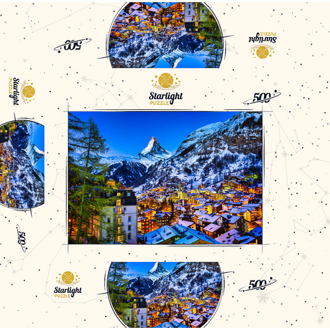 Zermatt and the Matterhorn Switzerland 500 Jigsaw Puzzle box 3D Modell