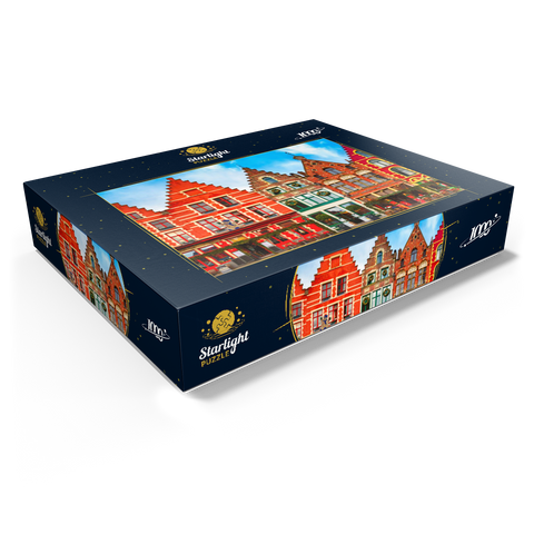 Grote market in the beautiful medieval city of Bruges in the morning, Belgium 1000 Jigsaw Puzzle box view1