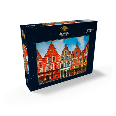 Grote market in the beautiful medieval city of Bruges in the morning, Belgium 1000 Jigsaw Puzzle box view1
