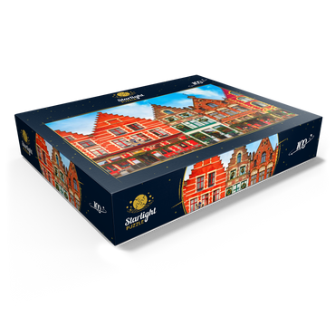 Grote market in the beautiful medieval city of Bruges in the morning Belgium 100 Jigsaw Puzzle box view1