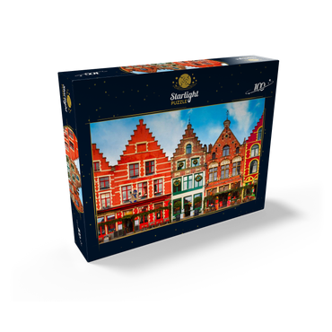 Grote market in the beautiful medieval city of Bruges in the morning Belgium 100 Jigsaw Puzzle box view1