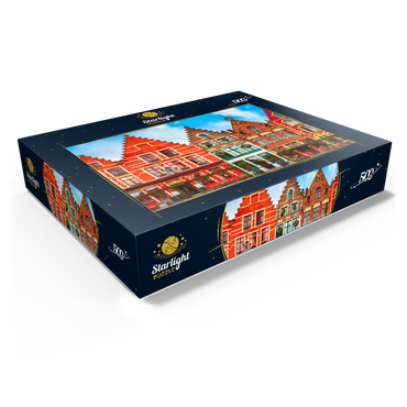Grote market in the beautiful medieval city of Bruges in the morning Belgium 500 Jigsaw Puzzle box view1
