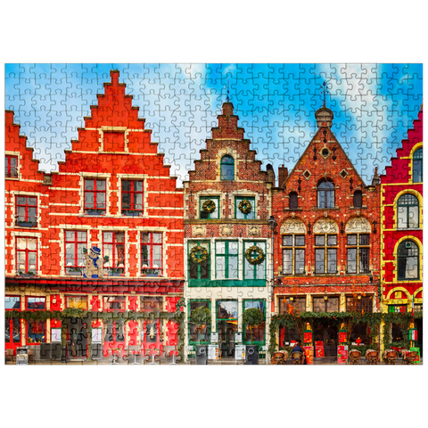 puzzleplate Grote market in the beautiful medieval city of Bruges in the morning Belgium 500 Jigsaw Puzzle