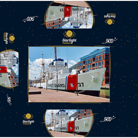 Taney WHEC-37 Coast Guard vessel at the Maritime Museum in Baltimore Maryland 500 Jigsaw Puzzle box 3D Modell