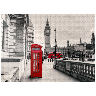 puzzleplate Red telephone box in London 1000 Jigsaw Puzzle