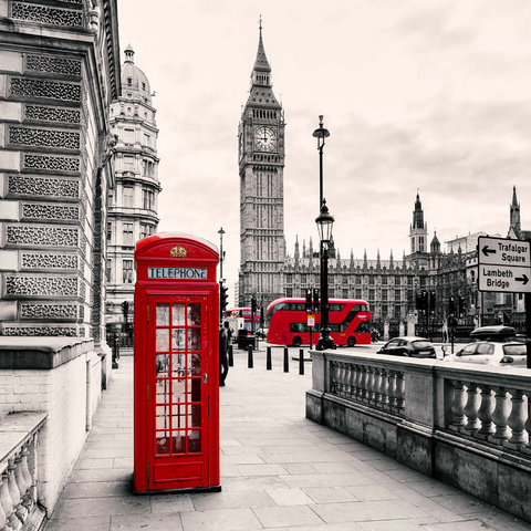 Red telephone box in London 1000 Jigsaw Puzzle 3D Modell
