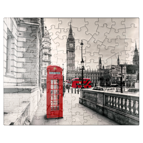 puzzleplate Red telephone box in London 100 Jigsaw Puzzle