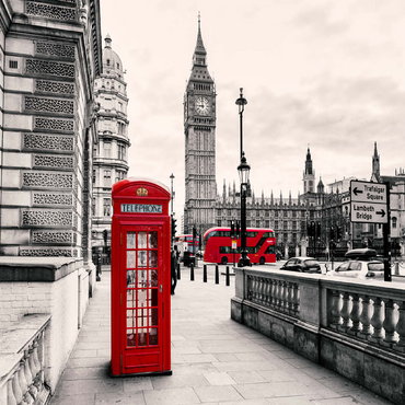 Red telephone box in London 100 Jigsaw Puzzle 3D Modell