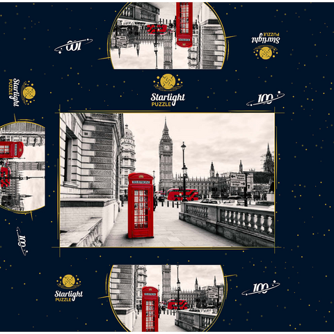 Red telephone box in London 100 Jigsaw Puzzle box 3D Modell
