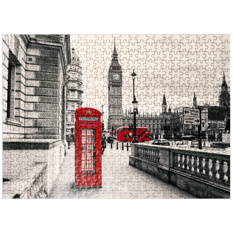 puzzleplate Red telephone box in London 500 Jigsaw Puzzle