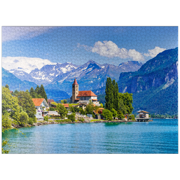 puzzleplate Town of Brienz on Lake Brienz near Interlaken, Switzerland 1000 Jigsaw Puzzle