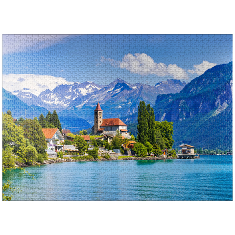 puzzleplate Town of Brienz on Lake Brienz near Interlaken, Switzerland 1000 Jigsaw Puzzle